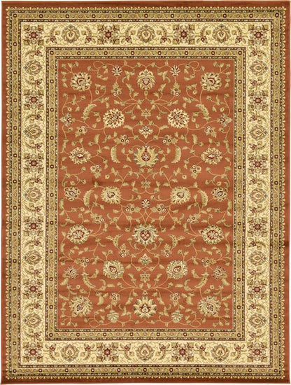 Unique Loom Voyage Collection Traditional Oriental Classic Intricate Design Area Rug (10' 0 x 13' 0 Rectangular, Terracotta/Ivory)