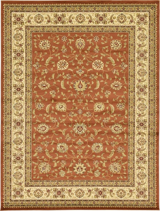 Unique Loom Voyage Collection Traditional Oriental Classic Intricate Design Area Rug (10' 0 x 13' 0 Rectangular, Terracotta/Ivory)