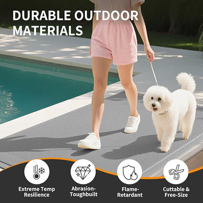 Front Door Mat 24''x71'', Drainage Heavy Duty Dirt Trapping Non-Slip Doormats, Outdoor Rubber Floor Mats, Restaurant Commercial Kitchen Industral Pool Entrance Bar Wet Area, Grey