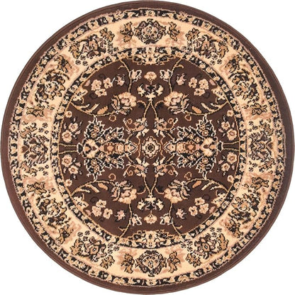 Unique Loom Sialk Hill Collection Area Rug - Washington (3' 3" Round Brown/Black)