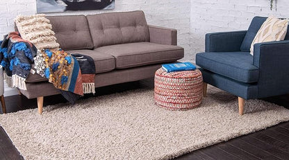 Unique Loom Solid Shag Collection Area Rug (4' 1" x 6' 1" Rectangle, Taupe)