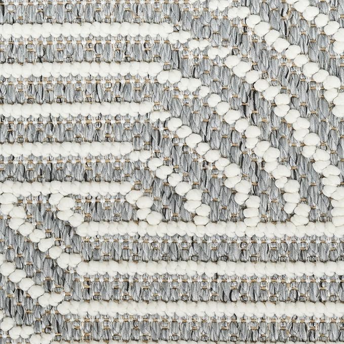 Nourison Home Textured Home Charcoal Ivory 7'10" x 9'10" Area Rug - Easy Cleaning, Non Shedding, Bed Room, Living Room, Dining Room, Kitchen (8' x 10')
