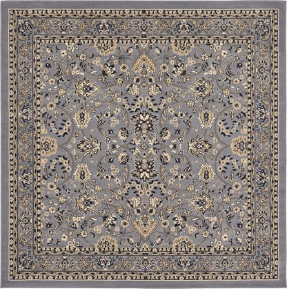 Unique Loom Sialk Hill Collection Area Rug - Washington (7' 10" Square Gray/Black)