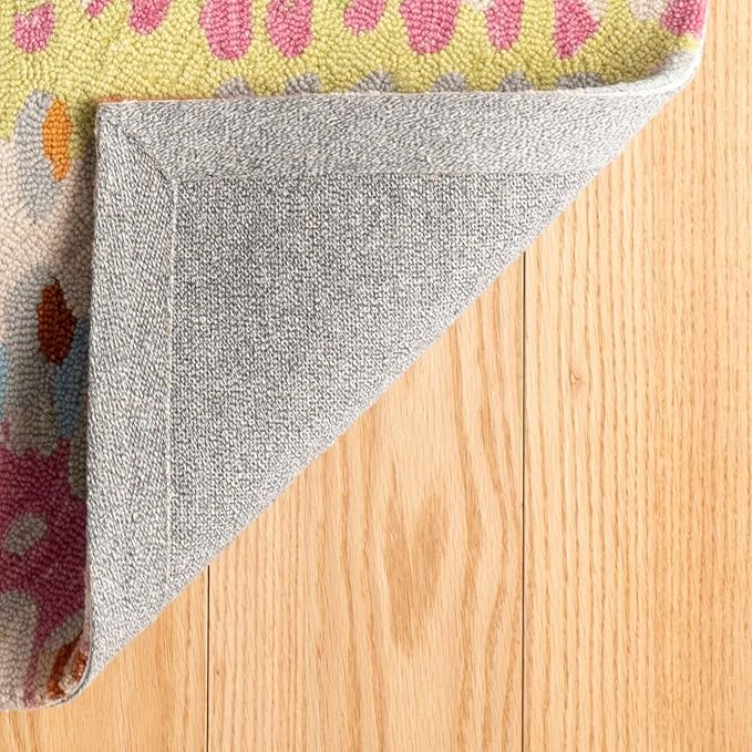 Dash and Albert Paint Chip Wool Area Rug - 2.5' x 8' Runner Confetti Graphic Hand Micro Hooked Accent Rug - Durable, High Traffic Areas Hallway, Bedroom, Stairs