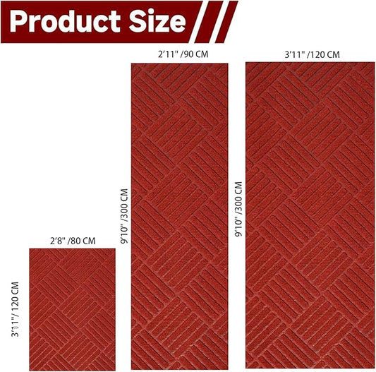 jxgzyy Christmas Door Mat Indoor Entrance, 3'11" x 2'8" Heavy Duty Red Carpet Runner, Non Slip Christmas Rug for Entryway, Patio, Garage, Holiday Decor, Party