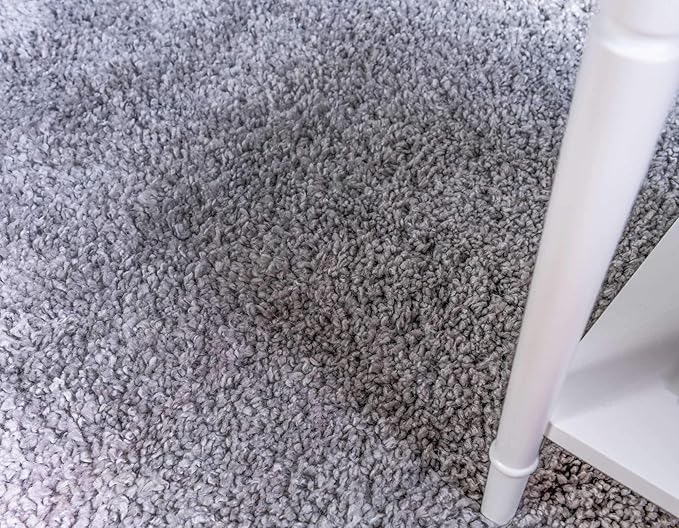 Unique Loom Davos Shag Collection Area Rug - Solid (6' 1" x 9' Rectangle, Sterling)
