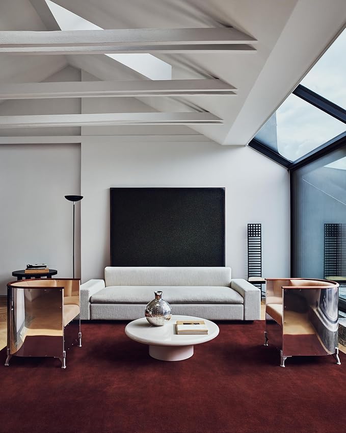 Hand-Tufted Wool Round Area Rug – Soft Premium Wool Carpet for Living Room, Bedroom & Home Décor – 8X8 ft| Deep Wine – Durable, Non-Slip Backing, Handcrafted Rug