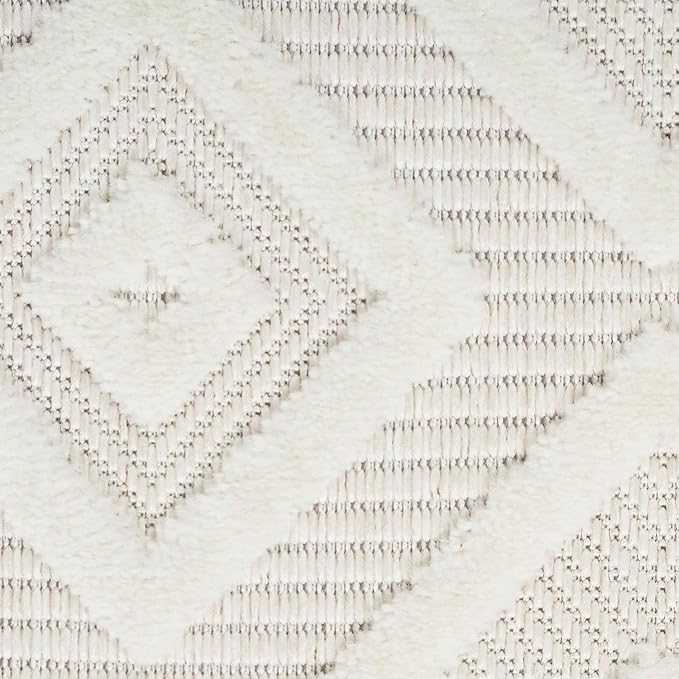 Nourison Home Versatile Ivory White 6' x 9' Area Rug - Easy Clean, Non Shedding, Bed Room, Living Room, Dining Room, Kitchen (6' x 9')