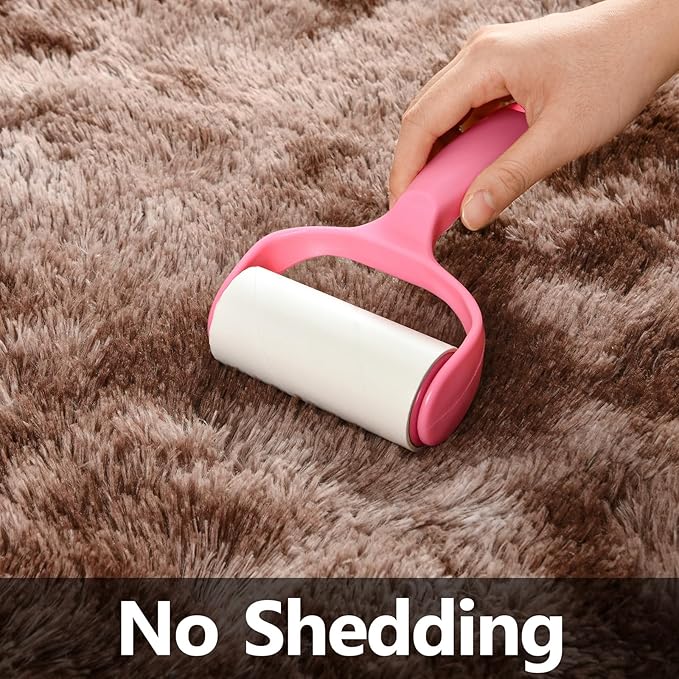 Shag Area Rug, 4 X 6 Tie-Dyed Plush Fuzzy Rugs for Living Room, Ultra Soft Fluffy Furry Rug for Bedroom, Indoor Carpet Nursery Rugs for Kids Room Home Decor, Coffee