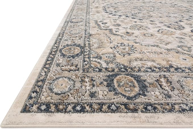 Loloi Teagan Collection TEA-01 Natural/Lt. Grey 2'-8" x 13' Runner Rug, Large, Soft Neutral Rug, High-Traffic for Living Room, Bedroom, Home Office, Dining Area