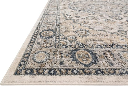 Loloi Teagan Collection TEA-01 Natural/Lt. Grey 9'-9" x 13'-6" Area Rug, Large, Soft Neutral Rug, High-Traffic for Living Room, Bedroom, Home Office, Dining Area
