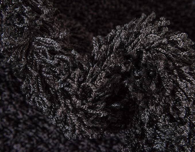 Unique Loom Solid Shag Collection Area Rug (5' 1" x 8' Rectangle, Jet Black)