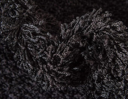 Unique Loom Solid Shag Collection Area Rug (4' 1" x 6' 1" Rectangle, Jet Black)