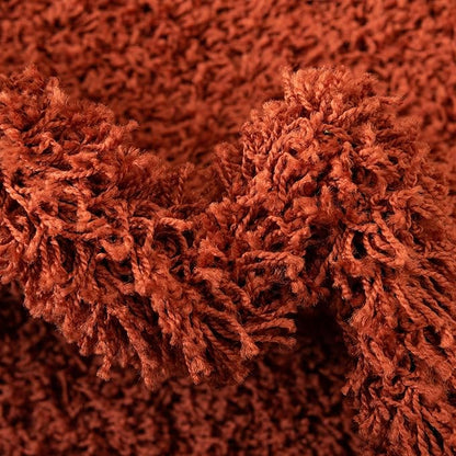 Unique Loom Solid Shag Collection Area Rug (3' 3" Round, Terracotta)