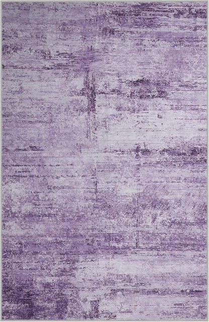 Abstract 9x12 Area Rug for Living Room Dining Room Home Office Bedroom Purple Grey