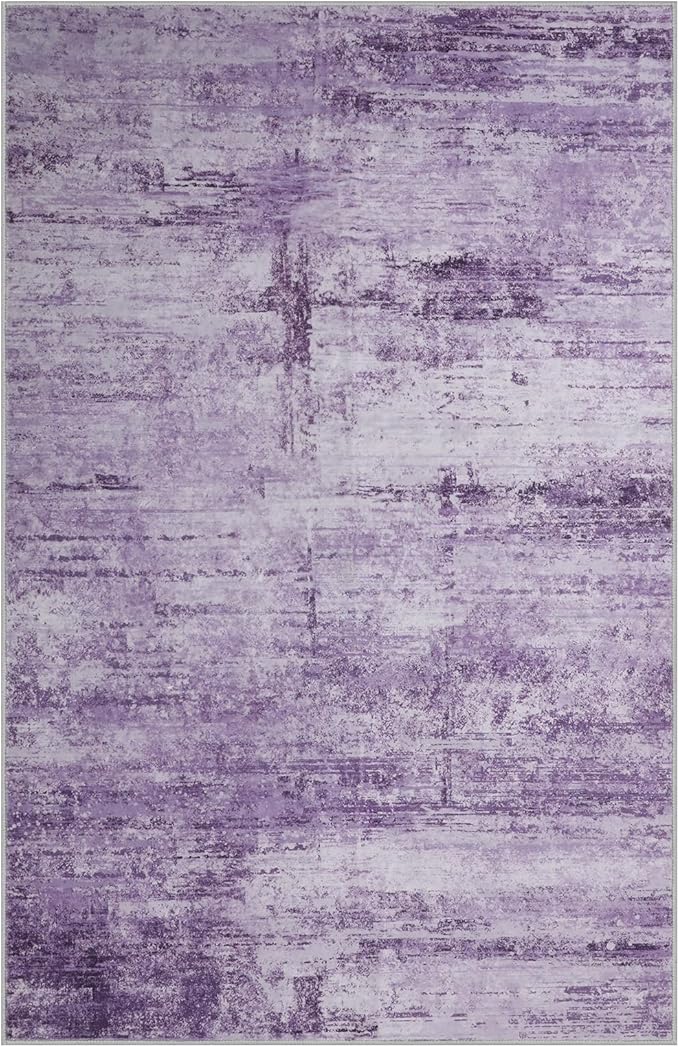 Abstract 10x12 Area Rug for Living Room Dining Room Home Office Bedroom Purple Grey