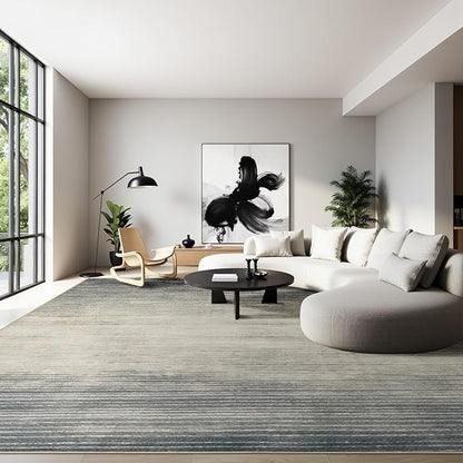 Joydeco 8x10 Area Rugs for Living Room, Washable Modern Abstract Non Slip Soft Rug, Low Pile Carpet for Bedroom, Dining Room, Home Office, Pet & Child Friendly, Beige & White & Dark Gray