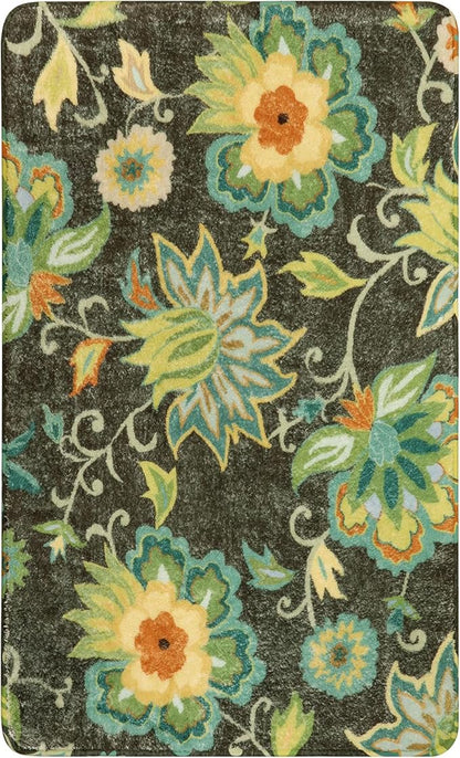 Lahome Collection Modern Floral Area Rug - 3'x5' Non-Slip Colorful Vintage Area Rug Accent Distressed Throw Rugs Floor Carpet for Living Room Bedrooms Decor (3’X 5’, Green)