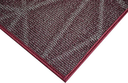Furnish my Place Geometrical Pattern Indoor/Outdoor Refine Burgundy Abstract Area Rug, Home Decor Mat, Contemporary Rug for Living Room, Made in USA -2' x 3' Rectangle