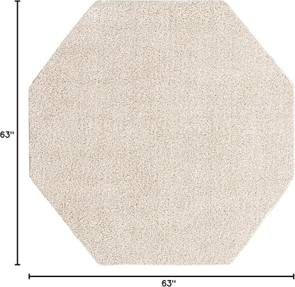 Unique Loom Solo Collection Area Rug - Calabasas (5' 3" Octagon, Ivory)