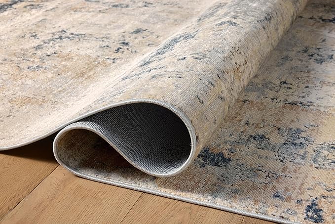Loloi Teagan Collection TEA-06 Sand/Mist 2'-8" x 4' Accent Rug, Large, Soft Neutral Rug, High-Traffic for Living Room, Bedroom, Home Office, Dining Area