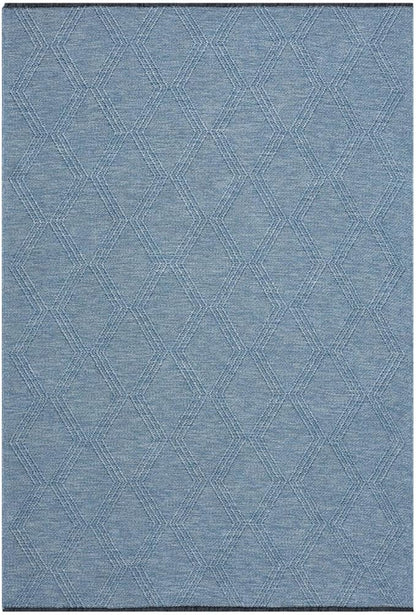 LUXE WEAVERS Modern Farmhouse Blue 5x7 Washable Area Rug, Anti-Slip Diamond Pattern Carpet