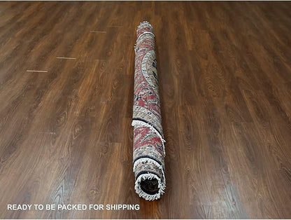 Power Black Hand Knotted All Over Pattern Pure Wool Round Oriental Rug (10'x10')