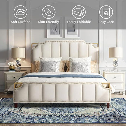 Easy-Going Area Rug 5x7 Washable Boho Rugs for Living Room Non-Slip Bedroom Rug Low Pile Lightweight Medallion Distressed Throw Rug for Dining Room Kitchen Home Office Carpet, Vintage Blue Cream