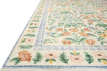 Loloi Rifle Paper Co. Eden Collection EDE-02 Mughal Garden Cream 2'-6" x 11'-6" Runner Rug feat. CloudPile™