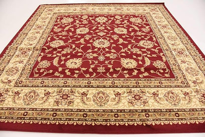 Unique Loom Voyage Collection Traditional Oriental Classic Intricate Design Area Rug (8' 0 x 8' 0 Square, Red/Gold)