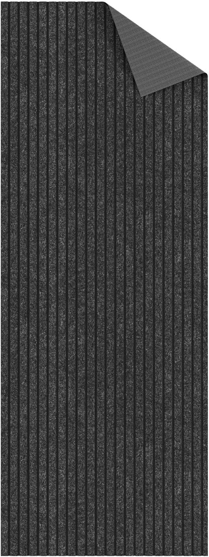 Ottomanson 2' x 5' Hallway Runner with Scraper Pile Extra Durable Non-Slip Rug Mat for Indoor & Outdoor Use - Ideal for Kitchen, Entryway, Patio & Garage - High-Traffic Carpet, Black