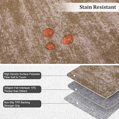 RUGSREAL 9x12 Solid Area Rug for Living Room Bedroom Washable Dining Room Throw Carpet with Rubber Backing Rug Large Modern Solid Color Rug Contemporary Area Rug for Home Office, Taupe