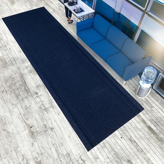 English Home Custom Size Anti Slip Striped Design Light Weight Durable TPR Backing Thin Pile Runner Rug (36" x 9')