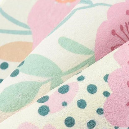 Floral Runner Rug 3x10 Washable Hallway Pink Bedroom Non Slip Cute Long Kitchen Carpet Botanical Indoor Soft Accent Rug for Bathroom Dining Laundry Living Room