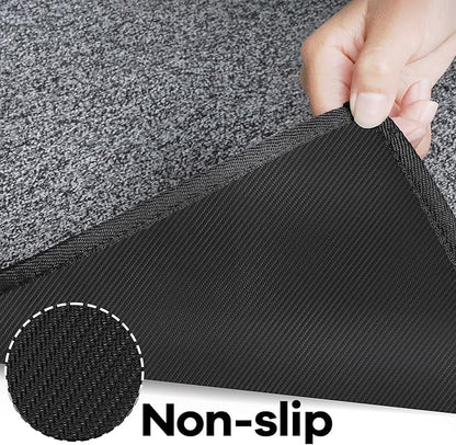Runner Rug with Non Slip Rubber Backing, Washable Soft Floor Carpet for Kitchen, Hallway, Entryway Indoor, Bedroom, Laundry, Low Pile Area Rugs, Solid color with Pointillism style, 2*6 ft BLACK