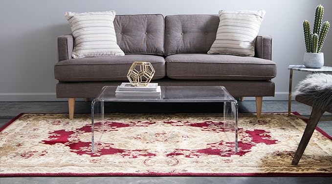 Rugs.com Chateau Collection Rug – 2' x 3' Cream Medium Rug Perfect for Entryways, Kitchens, Breakfast Nooks, Accent Pieces