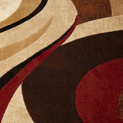 Home Dynamix Tribeca Slade Modern Area Rug, Abstract Brown/Red 18.9"x31.5"