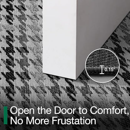 LUMI Inside Door Mat for Entry 17''x30'', Absorbent, Dirt Trapper, Low Profile Thin, Non Slip Mats with Rubber Backing, Ideal for Indoor, High Traffic, Garage, Entrance, Birdy Black