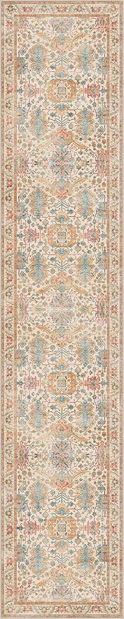 Bavni Bedroom Rug Runners for Hallways, Washable Runner Rug 2x10, Low Pile Non-Slip Indoor Throw Carpet for Bedroom Laundry Room, Turmeric