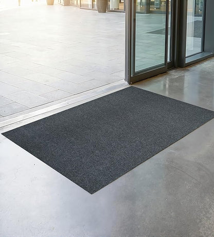 jxgzyy Commercial Outdoor Mat 2'11" x 4'11", Non Slip Front Door Mat Outside Entrance, Heavy Duty Waterproof Floor Mat for Porch, Home, Patio, Garage, Entryway, Grey