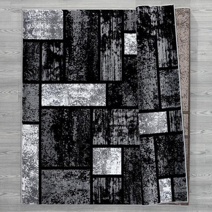 LUXE WEAVERS Modern Geometric Squares 10007 Gray 8x10 Area Rug