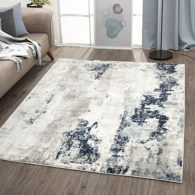 LUXE WEAVERS Kimberly Collection Ivory 8x10 Modern Abstract Area Rug