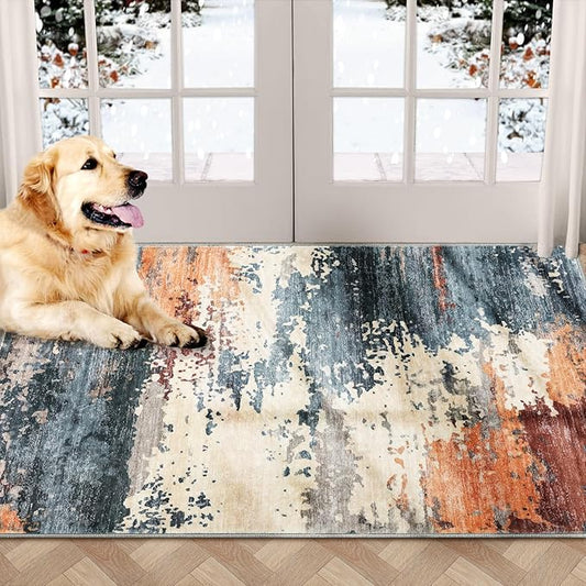 COMSLE Door Mat Soft Absorbent Indoor Front Entryway Rug Machine Washable Entrance Mats for Muddy Paws Non Slip Throw Rugs 20" x 32" Doormat for Inside Foyer Bedroom - Yellow