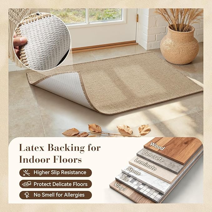 Jute 3x5 ft Rugs for Entryway Front Door Mat Indoor Entrance Indoor Door Mats Entryway Rugs Foyer Entry Entrance Mat Inside Doormat Welcome Mats Boho Farmhouse