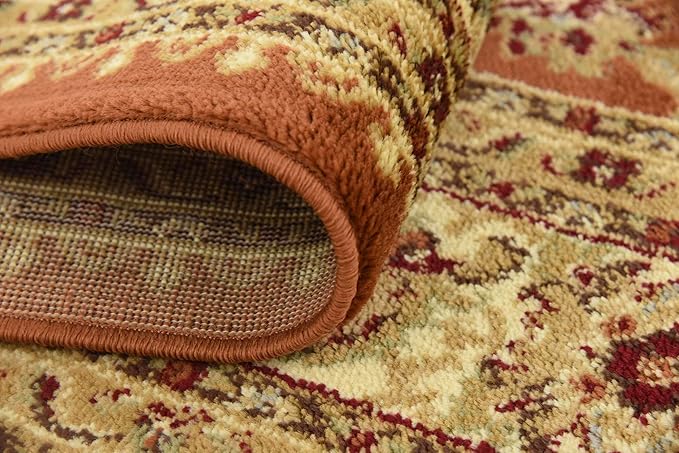 Unique Loom Voyage Collection Traditional Oriental Classic Intricate Design Area Rug (5' 0 x 8' 0 Rectangular, Terracotta/Ivory)