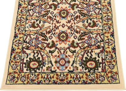 Unique Loom Espahan Collection Area Rug - Cape Cod (2' 7" x 10' Runner, Cream/ Black)