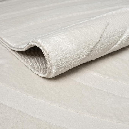 Abani Zen 6' x 9' Cream Rug – Neutral Modern Linear Pattern, Large Soft Area Rug for Living Room & Bedroom, Durable & Easy to Clean