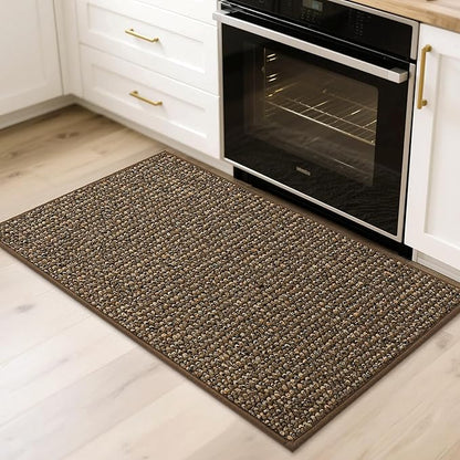 BEQHAUSE 2x3 Entryway Rug Indoor Door Mat Non-Slip Washable, Hallway Rugs Absorbent & Stain Resistant Hall Carpet Runner Rugs for Entryway, Front Door Floor Mats Laundry Room Rugs for Entry, Brown