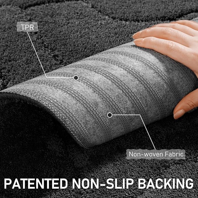 BSICPRO Large Dog Mat for Muddy Paws, 71x47 Low Profile Absorbent Dirt Trapper Door Mat, Non-Slip Washable Mud Mat for Dogs, Polyester Pet Rug Mat for Front Door Indoor, Patio, Entrance (Charcoal)