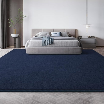Large Modern Area Rugs for Living Room Bedroom, 6x9 Feet Navy Blue Ultra Soft Solid Thickened Memory Foam Indoor Minimalist Carpets, Non-Slip Comfy Rugs for Boys Girls Nursery Kids Room Home Décor